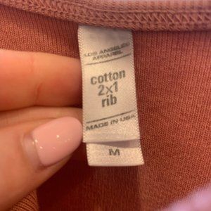 Cotton Los Angeles Apparel 2 in 1 Ribbed Dress (M)